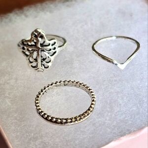 #JEWELRYSALE  SET OF 3 SIZE 6 MIX N MATCH CASUALTO DRESS TO IMPRESS  SILVER RING